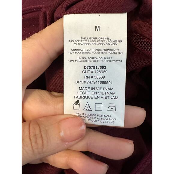 Speechless shimmery red Y neck layered skirt mini dress size M - Picture 5 of 16